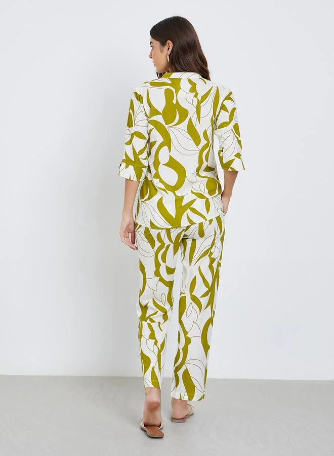 Maxim Creation Maxim Creation Women Abstract Print Top and Pants Co-Ords