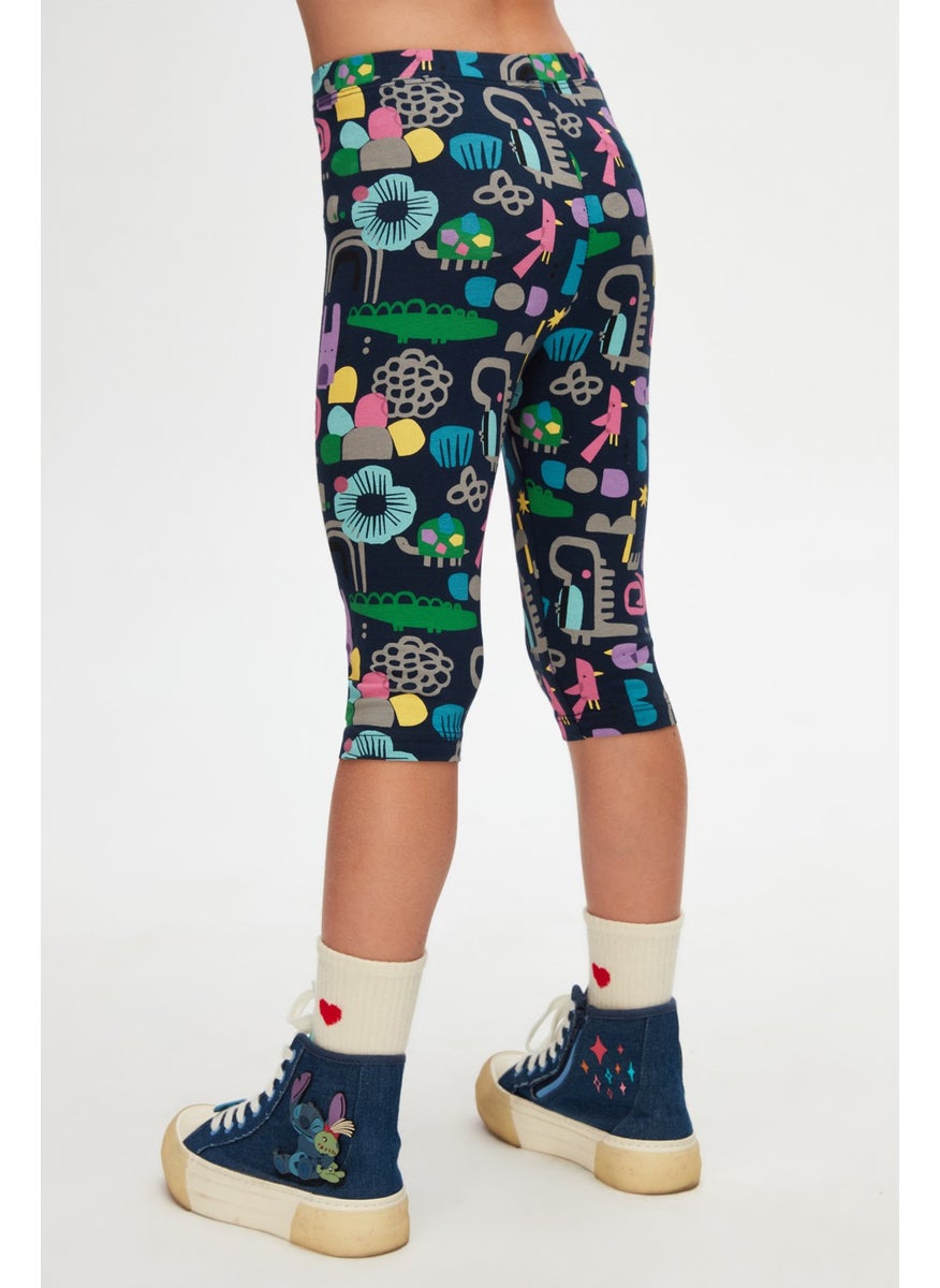 Lovetti Cutouts Animal Girls Patterned Knee-Length Capri  - Image 4