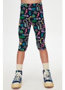Lovetti Cutouts Animal Girls Patterned Knee-Length Capri  - Image 2
