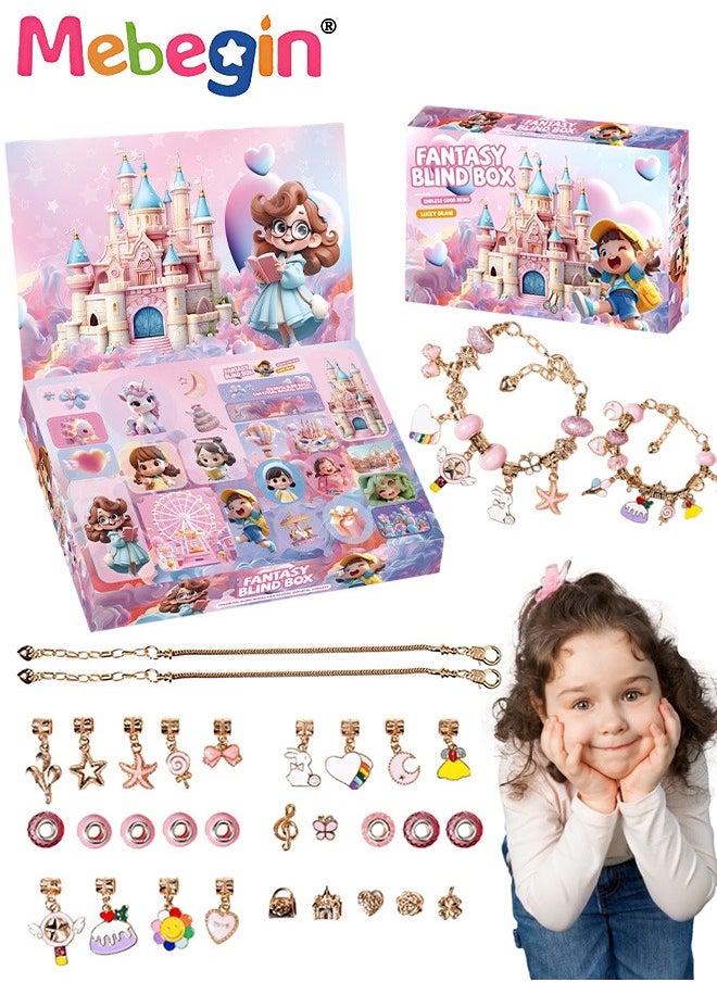 MEBEGIN Jewelry Blind Box, Charm Bracelet Making Kit for Girls, DIY Jewelry Making Kit with 8 Beads, 20 Pendants and 2 Bracelets, Fantastic DIY Set, Arts and Crafts for Kids, Ideal Gift for Girls  - Image 2