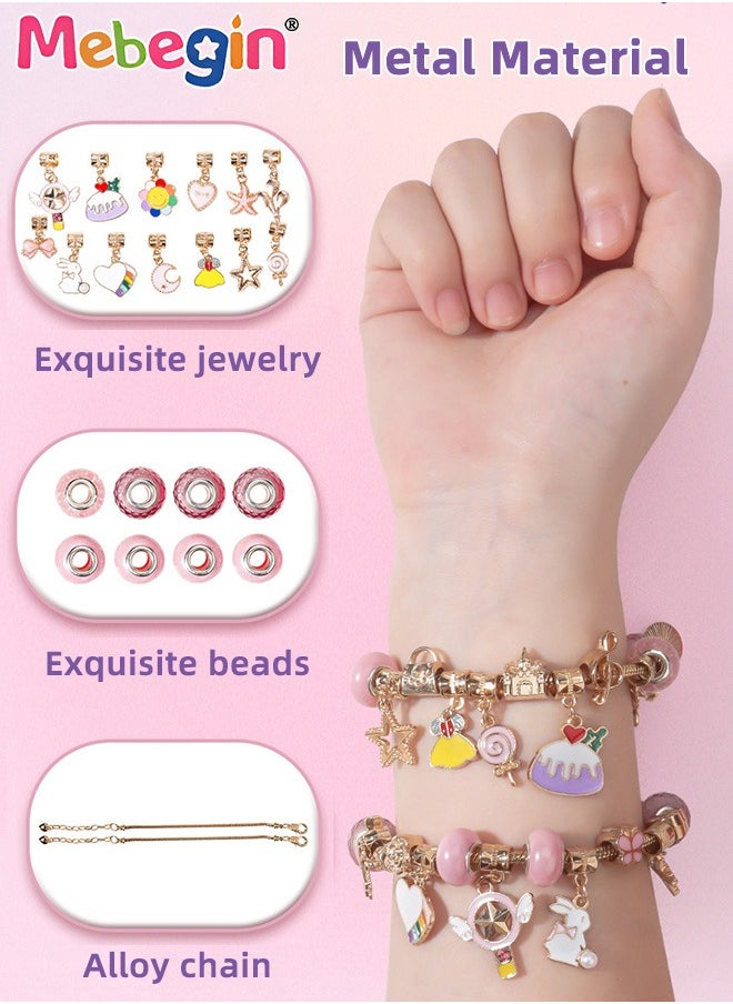 MEBEGIN Jewelry Blind Box, Charm Bracelet Making Kit for Girls, DIY Jewelry Making Kit with 8 Beads, 20 Pendants and 2 Bracelets, Fantastic DIY Set, Arts and Crafts for Kids, Ideal Gift for Girls  - Image 3