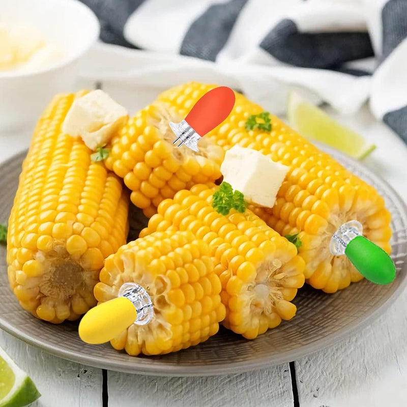 Augsun 18 Pcs Stainless Steel Corn Cob Holders with Silicone Handle & Convenient Butter Spreading Tool - Image 3