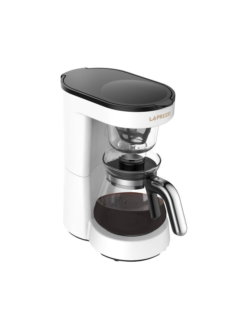 LePRESSO 4 Cup Glass Carafe Drip Coffee Machine BS plug 0.75L - White  - Image 1