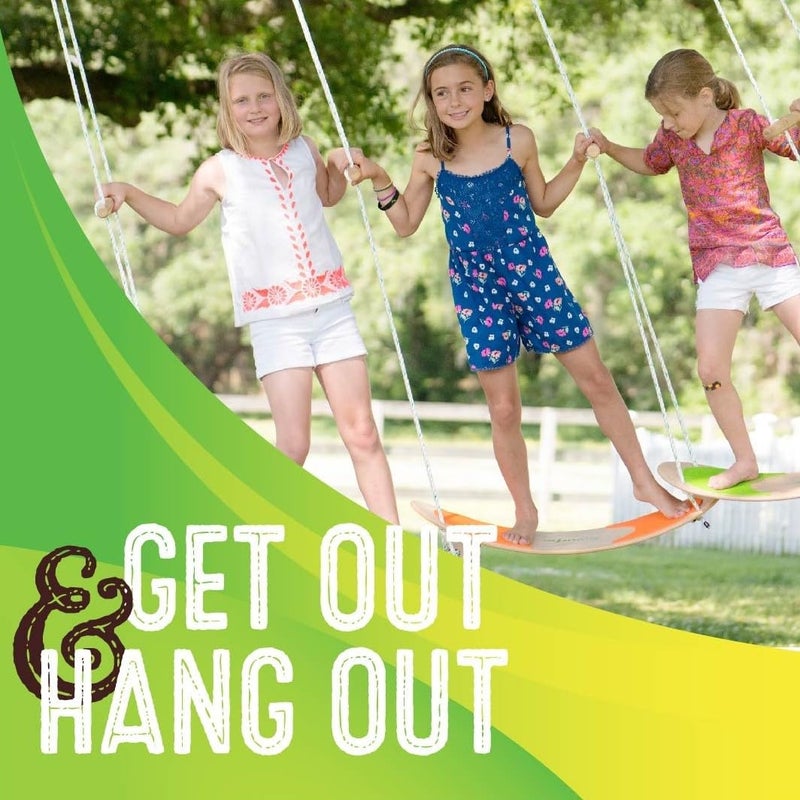 Swurfer Stand Up TreeSkate Outdoor Swing - Tree Swing for Kids with Adjustable Handles, Kids Outdoor Play Equipment, Durable, Weatherproof, Easy Installation, Holds Up to 200 lbs, Ages 6+ (Bamboo) - Image 4