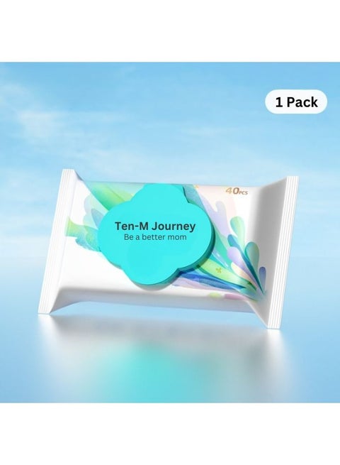 Ultra Soft Wet Wipes- Hypoallergenic and Fragrance-Free Wet Wipe Paper - Baby Cleansing Wipes for Sensitive Skin - Portable Daily Use Wet Wipe 150x200mm (40 Sheets/ 1 Pack)