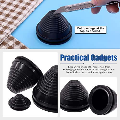 Glarks 26Pcs 6 Sizes Rubber Grommets Assortment Kit, 25mm/30mm/35mm/40mm/50mm/60mm Drill Hole Grommets Wire Protection Firewall Hole Plug for Wire, Plug, Plumbing - Image 4