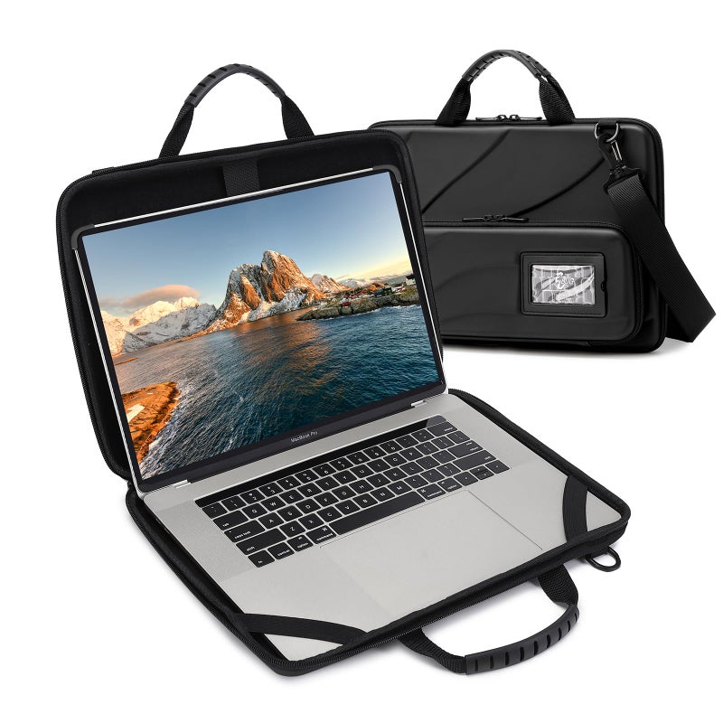 bug 17 Inch Laptop Case,Laptop Messenger Bag for Macbook Pro Air Chromebook HP Lenovo Work-in Computer Hard Shell Laptop Bag for Men Women with Pouch and Shoulder Strap - Image 1