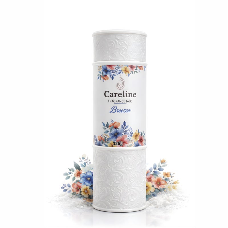 Careline Breezea Fragrance Talc  Powder, Long-Lasting Floral Freshness, 125g - Image 1