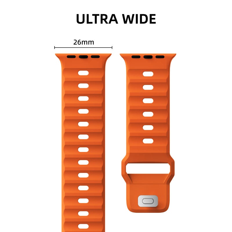 Suitisbest Sport Band Compatible with Apple Watch Ultra 2 Band 49mm 46mm 45mm 44mm 42mm for Men, Soft Silicone Wristbands Waterproof Replacement Strap for iWatch Series 11 10 9 8 7 6 5 4 3 SE Ultra 3 2 1, 2 Pack - Image 2