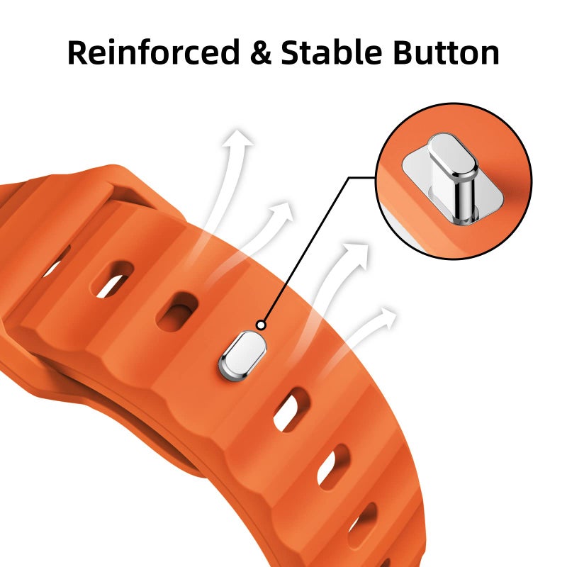 Suitisbest Sport Band Compatible with Apple Watch Ultra 2 Band 49mm 46mm 45mm 44mm 42mm for Men, Soft Silicone Wristbands Waterproof Replacement Strap for iWatch Series 11 10 9 8 7 6 5 4 3 SE Ultra 3 2 1, 2 Pack - Image 3