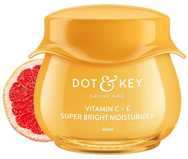 دوت آند كي فيتامين C + E شربات مرطب فائق السطوع للوجه كريم فيتامين C للوجه للبشرة المتوهجة يقلل من بهتان البشرة، خالي من الزيوت وخفيف الوزن لجميع أنواع البشرة، 60 مل - Image 1