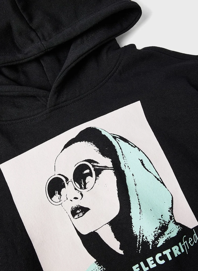 ONLY Kids Graphic Print Hoodie