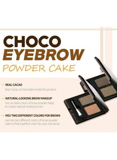 SKIN FOOD since 1957 Skinfood Choco Eyebrow Powder Cake From Real Cacao - Eyebrow Powder Duo Palette With Minerals - Great Gifts Ideas For Women, Mom, Teacher, Officemate, Sister, Best Friend (#1 Grey Khaki Black)  - Image 3