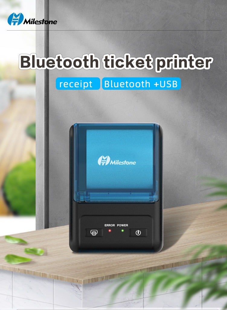 Milestone MHT-P11 58mm Portable Thermal Receipt Printer Support BT/USB Connection for Supermarket Restaurant Store Warehouse  - Image 4
