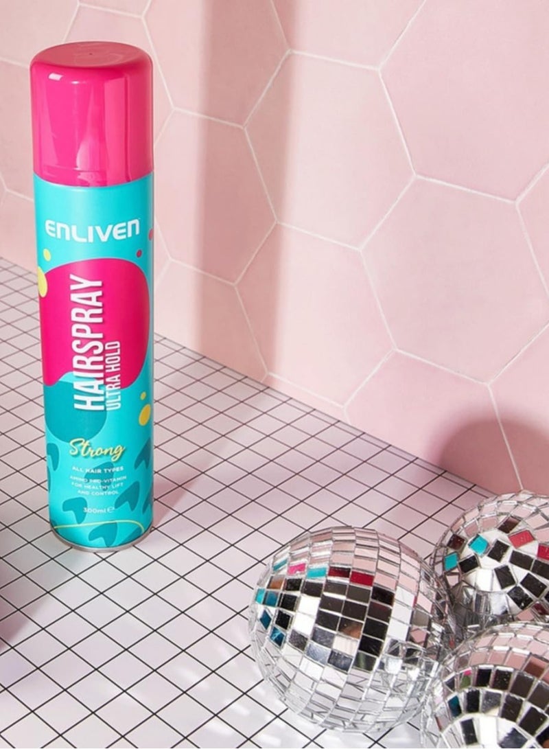 إنليفين بخاخ تثبيت الشعر إنلايفن برو-فيتامين ألترا هولد 300 مل | سبراي تصفيف قوي لتثبيت طويل الأمد ولمعان طبيعي - Image 2