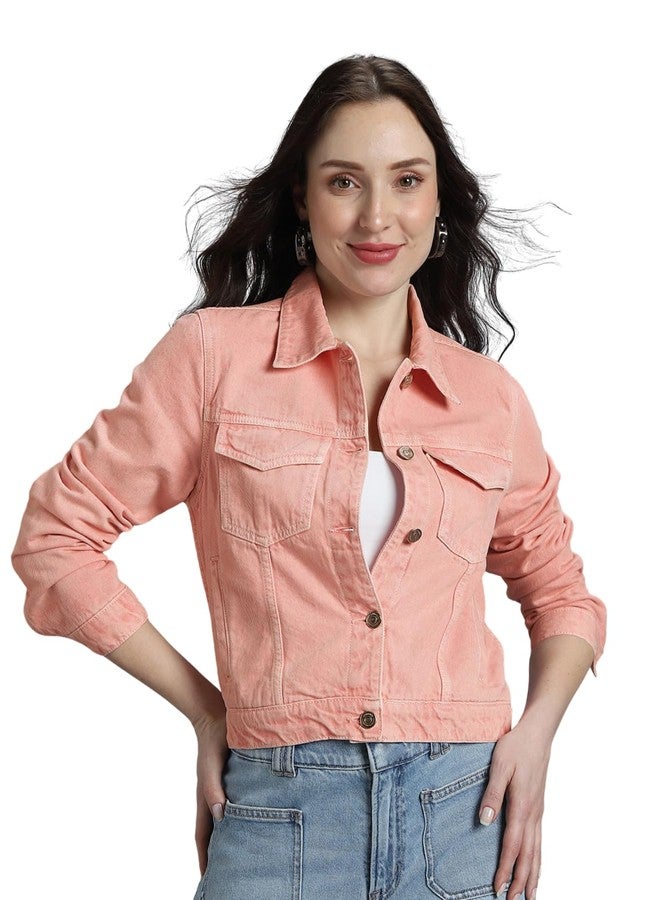INKD Women's Overdyed Trucker Denim Jacket - Jacket for Women | 100% Cotton | Double Flap Pocket | Regular Fit | Full Sleeve Jacket - Image 1