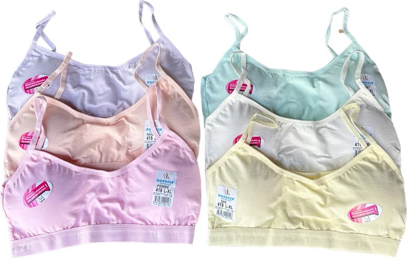 Katmirra Tutku Dondeza Young Girl Rope Strap Padded Bustier Training Bra Half Tank 6-Piece
