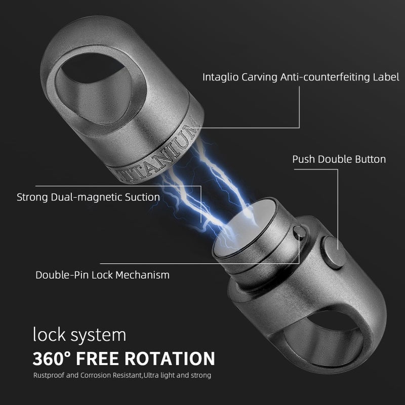 FEGVE Magnetic Quick Release Keychain â€“ One-Hand Detachable Magnet Connector with Secure Lock for Valet & EDC Use - Image 4