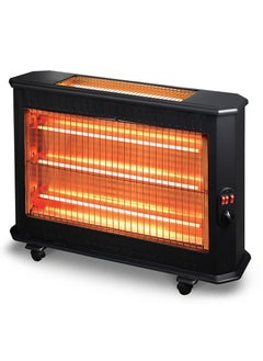Kumtel Room Heater, 2800 W Total Power, 220~240 Volt, Adjustable Thermostat, 5 Quartz Heating Element (3 at the front, 2 on top), Operates on 4 Different Power Levels, Rollover Safety, Outdoor Heating Area: 24 m², Indoor Heating Area: 34 m² 