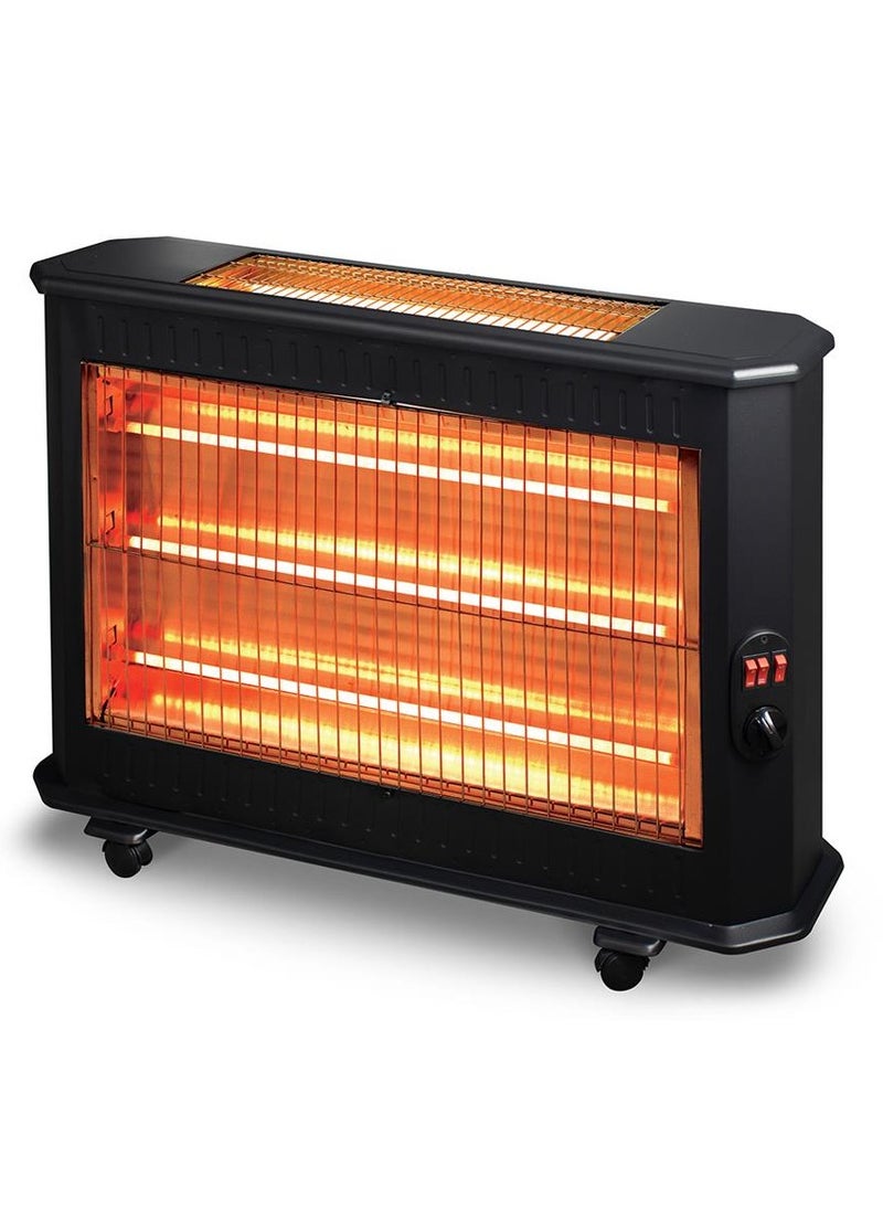 Kumtel - Room Heater, 2800 W Total Power, 220~240 Volt, Adjustable Thermostat, 5 Quartz Heating Element (3 at the front, 2 on top), Operates on 4 Different Power Levels, Rollover Safety, Outdoor Heating Area: 24 m², Indoor Heating Area: 34 m² - Image 1