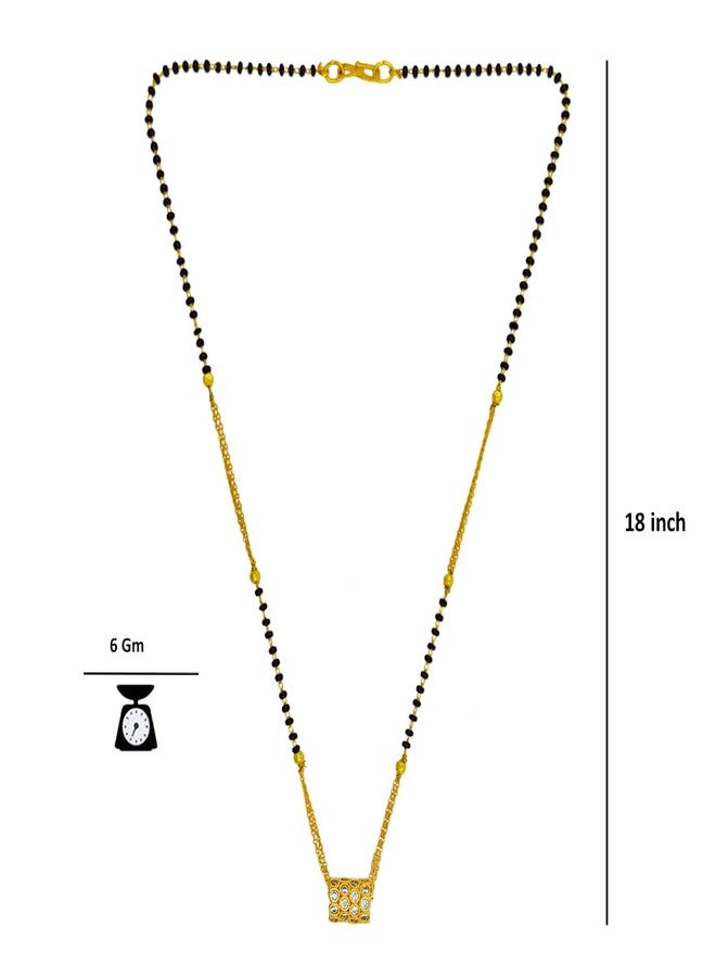 Gift Nest Gold plated Ad Mangalsutra tanmaniya Black Beaded Golden chain For Women and Brass Mangalsutra - Image 3