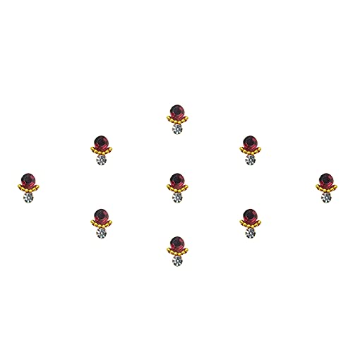 Comet Busters Maroon And Silver Stone Bindis (BV905) - Image 1