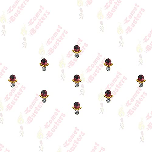 Comet Busters Maroon And Silver Stone Bindis (BV905) - Image 5
