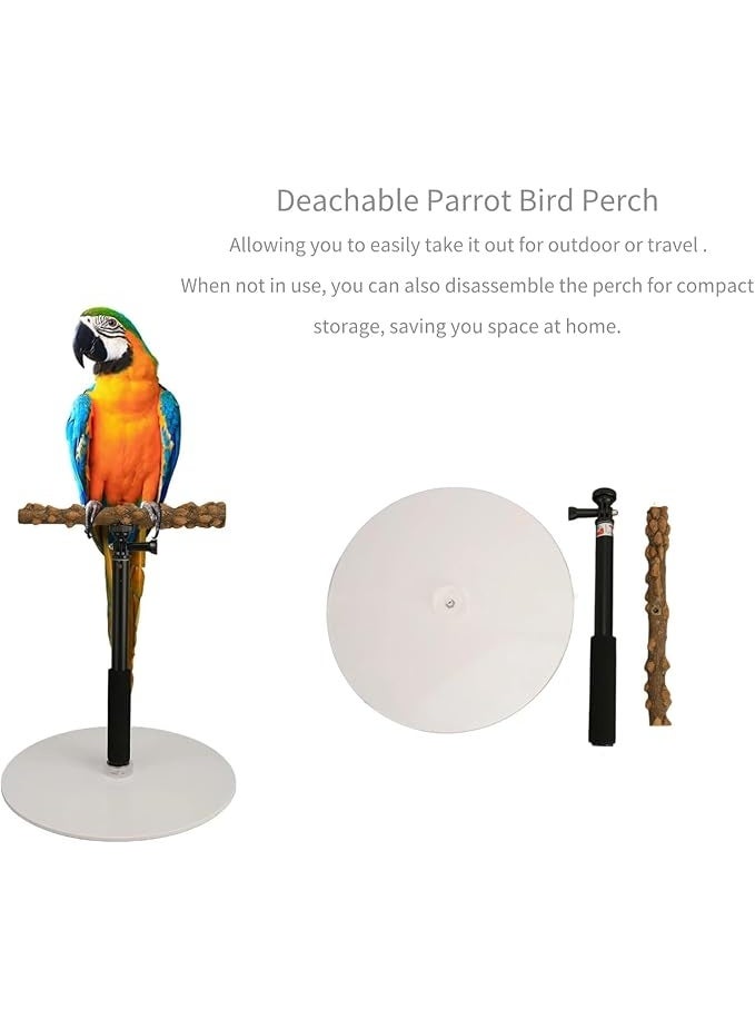 Generic Bird Parrot Play Training Perch Stand Detachable Adjustable Tabletop Bird Perch Toys for Parrot Cockatiel Parakeet Indoor Outdoor Travel  - Image 2
