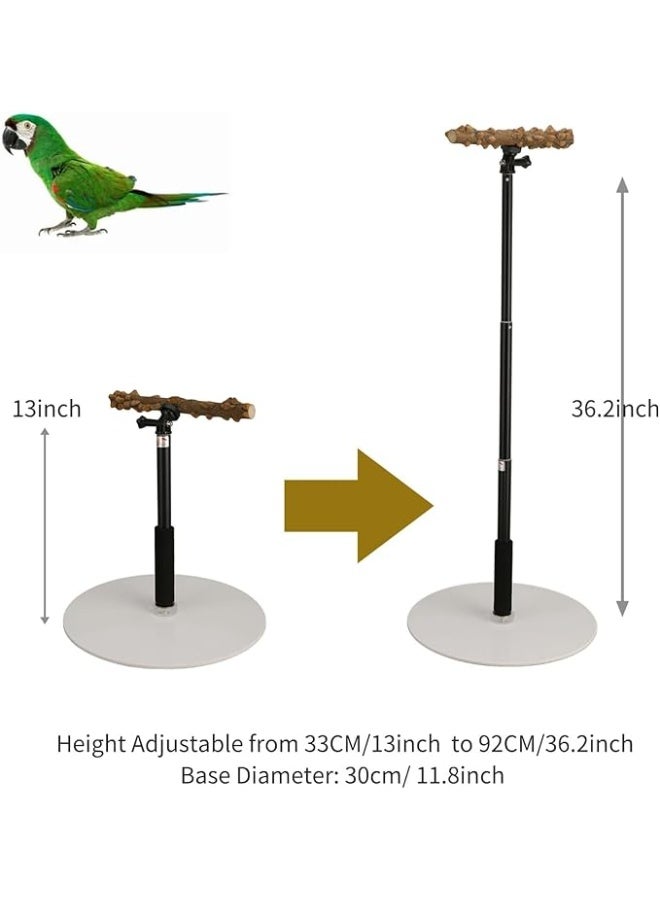 Generic Bird Parrot Play Training Perch Stand Detachable Adjustable Tabletop Bird Perch Toys for Parrot Cockatiel Parakeet Indoor Outdoor Travel  - Image 3