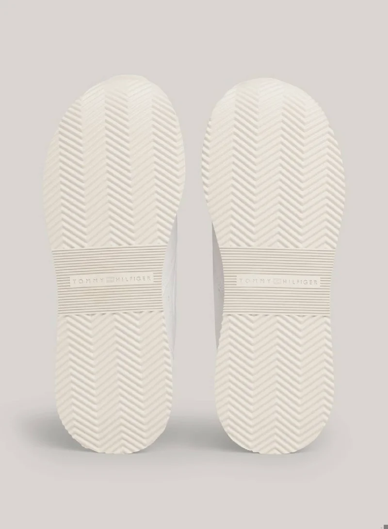 TOMMY HILFIGER White Th Monogram Leather Runner Sneakers for Women | Best Price UAE