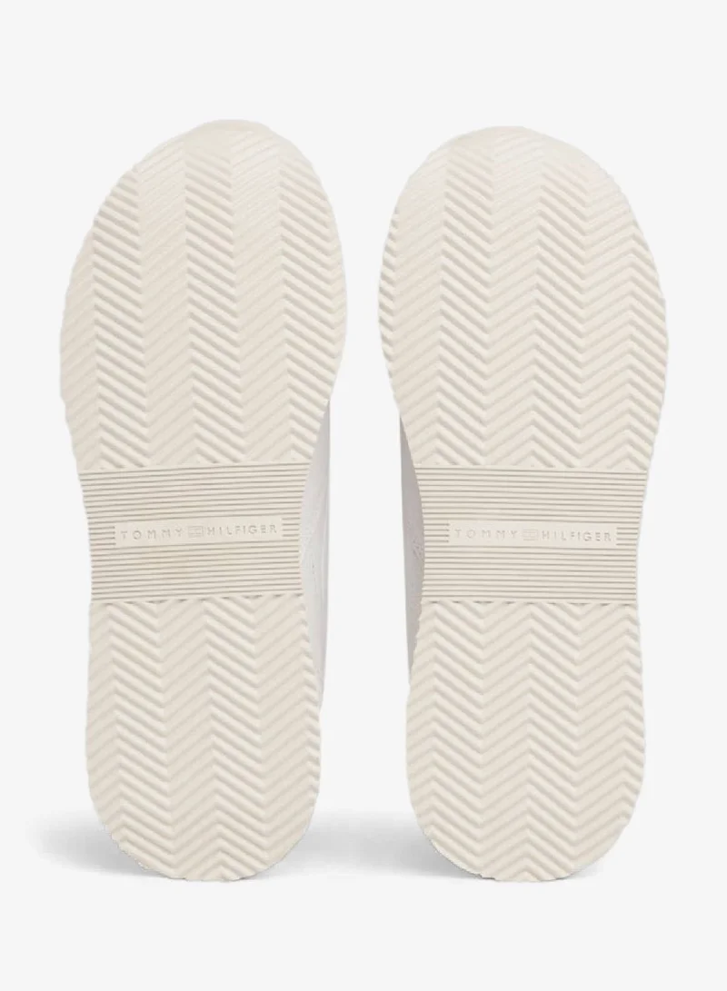 TOMMY HILFIGER White Th Monogram Leather Runner Sneakers for Women | Best Price UAE