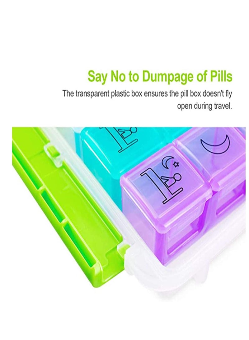 Suntown Pill Box Organiser 7 Day Pill Dispenser Weekly 3 Times a Day with case for Travel, Vitamin Fish Oil Container Planner BPA Free - Image 5