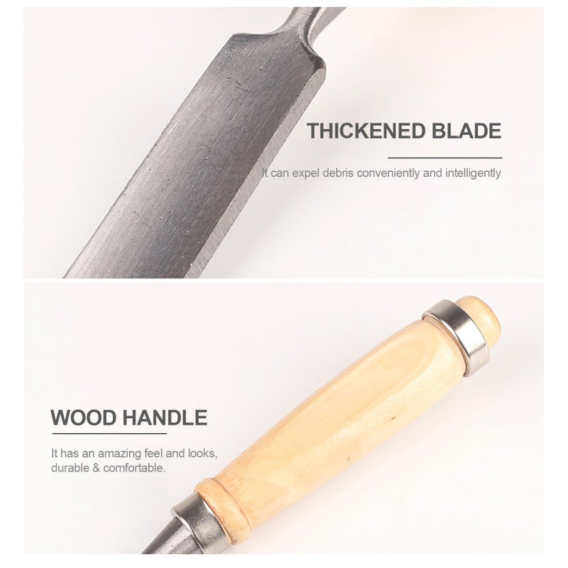 4PCS Wood Chisel Sets Carpenter Carving Firmer Gouge Wood Chisel Woodworking Tool Soft Grip Handles Steel-end Hand Tool - Image 5