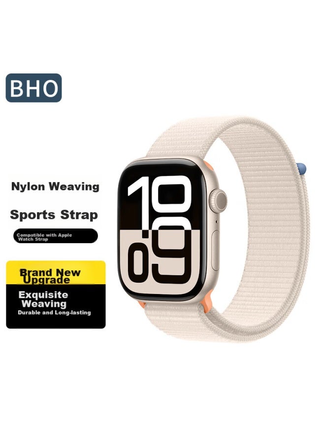 Bho مناسب لأشرطة Apple Watch، أشرطة Apple Watch S10/ultra2 الجديدة، أشرطة Iwatch S9/8/7/6/5/se الرياضية من النايلون ذات الحلقة - Image 1