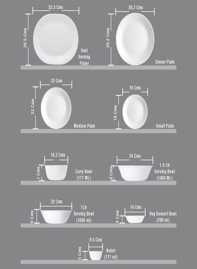 SKOODLE Glass Corelle Livingware Winter Frost White 828 ml Curry/Noodle Bowl Pack of 1 - Image 3