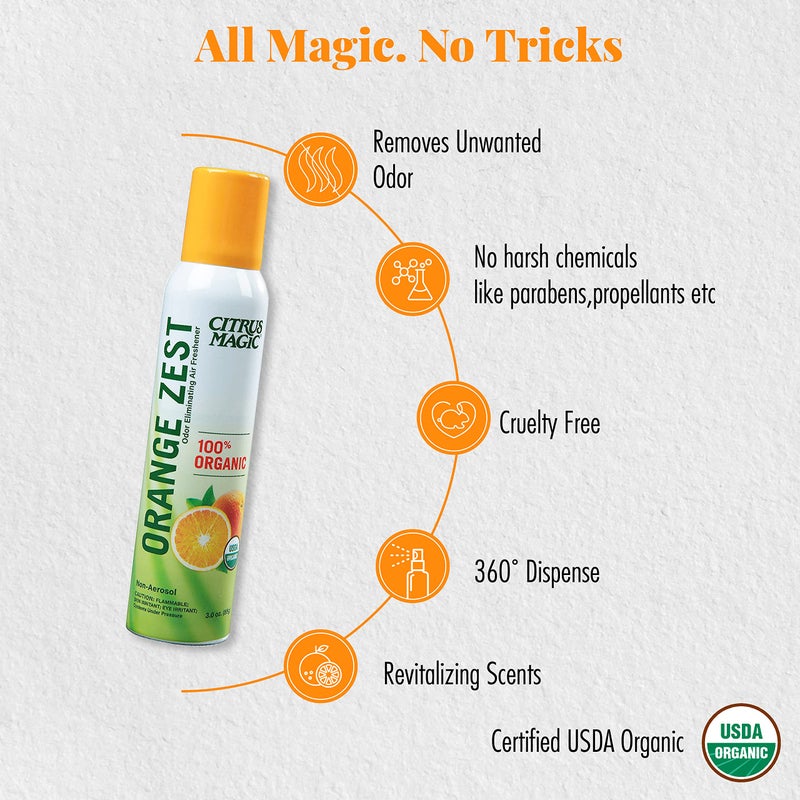 Citrus Magic رذاذ معطر هواء طبيعي عضوي من سيتروس ماجيك، برائحة قشر البرتقال، 3 أونصات، عبوة من 3 - Image 4