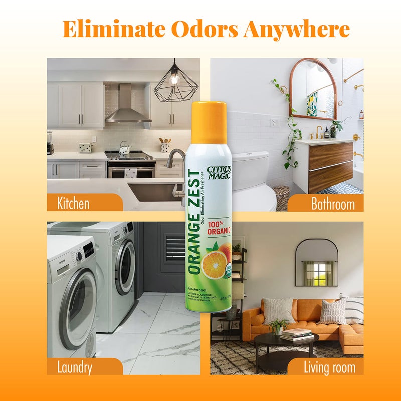 Citrus Magic رذاذ معطر هواء طبيعي عضوي من سيتروس ماجيك، برائحة قشر البرتقال، 3 أونصات، عبوة من 3 - Image 5