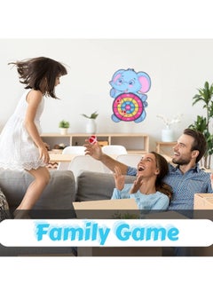 NIBEMINENT Kids Dart Board Game, Foldable Set for Age 3-9 Children, Elephant Theme Throwing Target with 3 Velcro Balls, Children Indoor Tossing Game Toys Boys Girls Birthday Gifts  - Image 4
