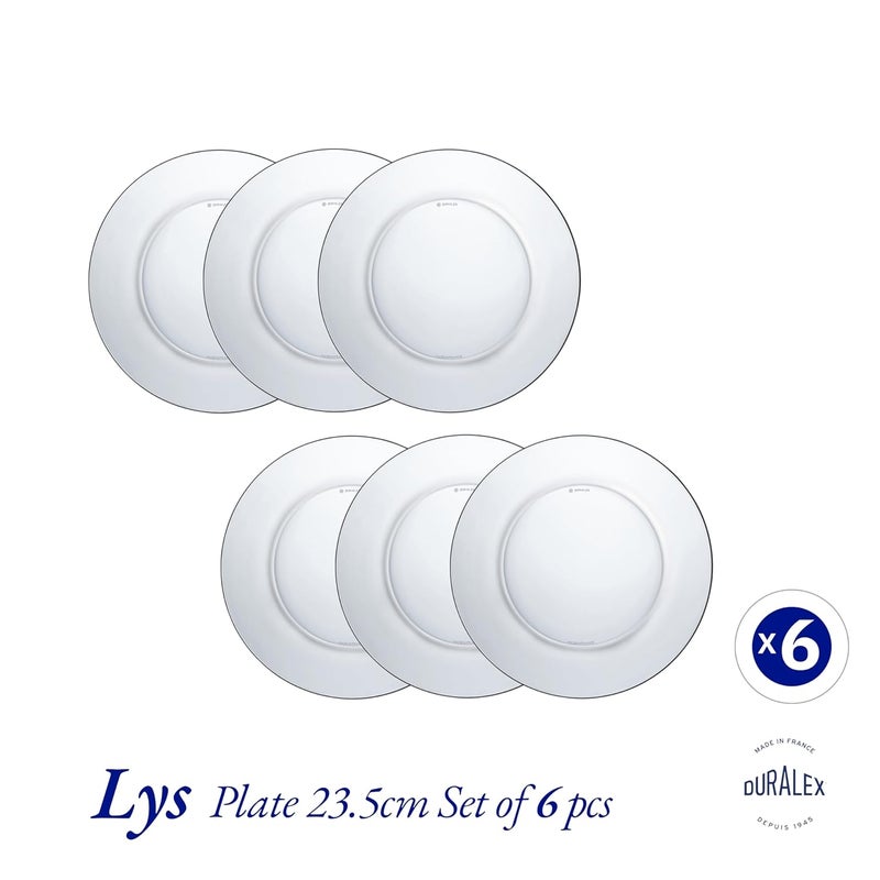 DURALEX طبق زجاجي شفاف Duralex® LYS بحجم 9.25 بوصة، مجموعة من 6 أطباق زجاجية | آمن للاستخدام في الميكروويف وغسالة الصحون | لتناول الطعام والهدايا | زجاج مقسى مقاوم للخدش بشكل فائق - Image 3