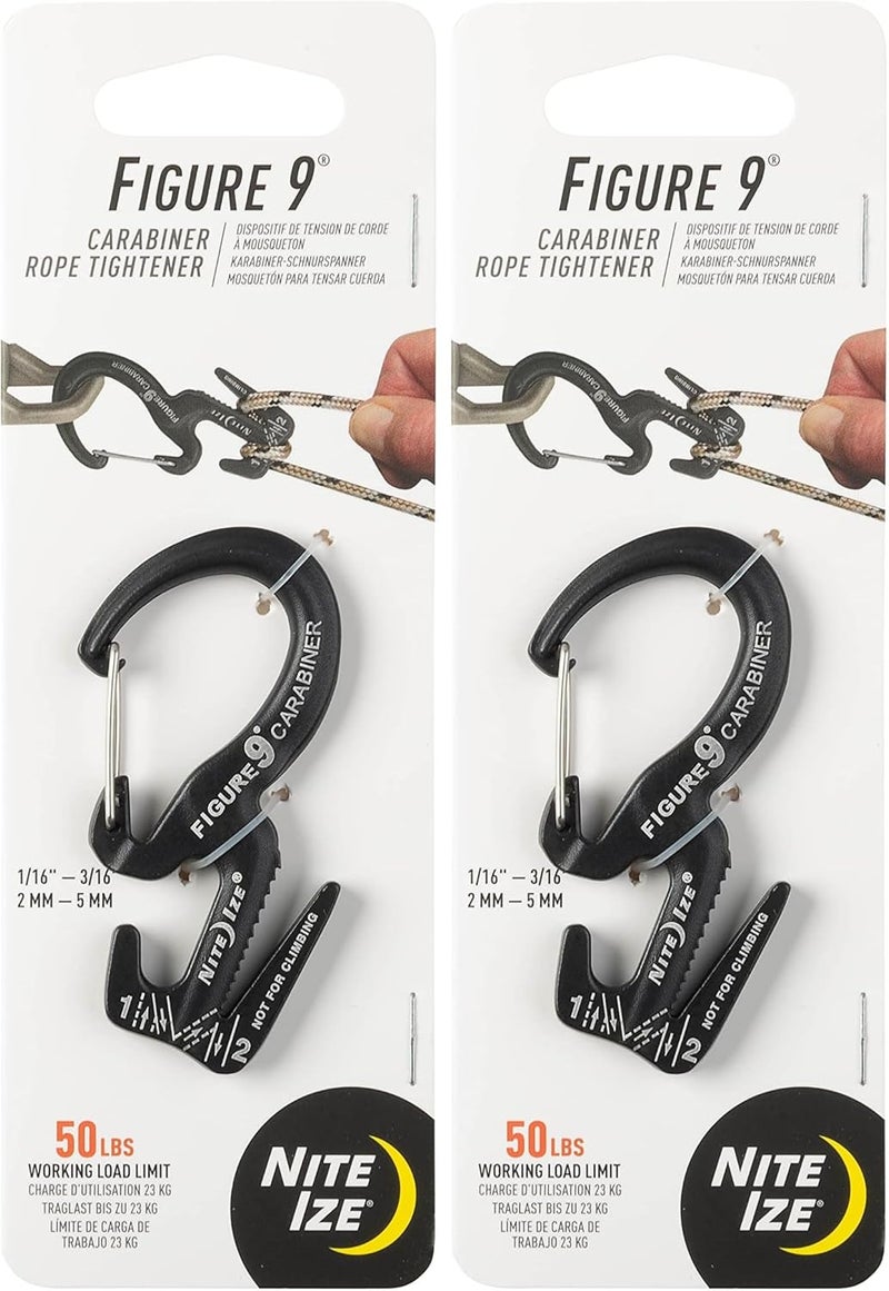 NiteIze Carabiner Clip/Rope Tightener, Silver, 2-3/4 in. (Pack of 2) - Image 1