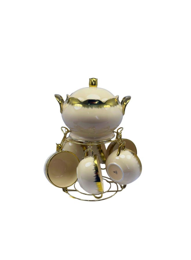 طقم شوربة بالسطانية من دريم عدد 7 قطع + إستاند - بيج