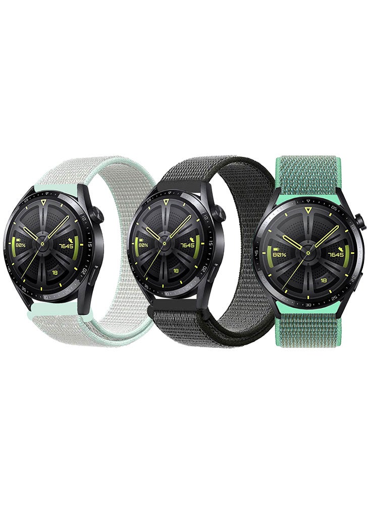 Perfii 3pcs Watchband Bundle Compatible with all Samsung, Huawei, Amazfit, Fitbit and Honor with 22mm band size - Image 1
