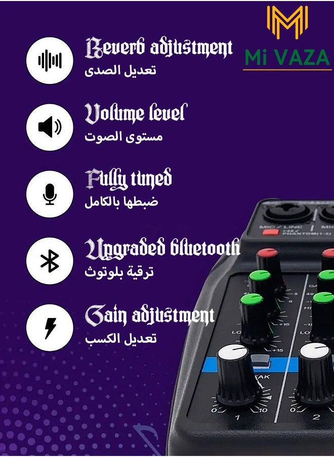 Mi VAZA وحدة التحكم لمزج الصوت Mi VAZA تسجل شاشة الطاقة الوهمية 48 فولت مع USB  - Image 2