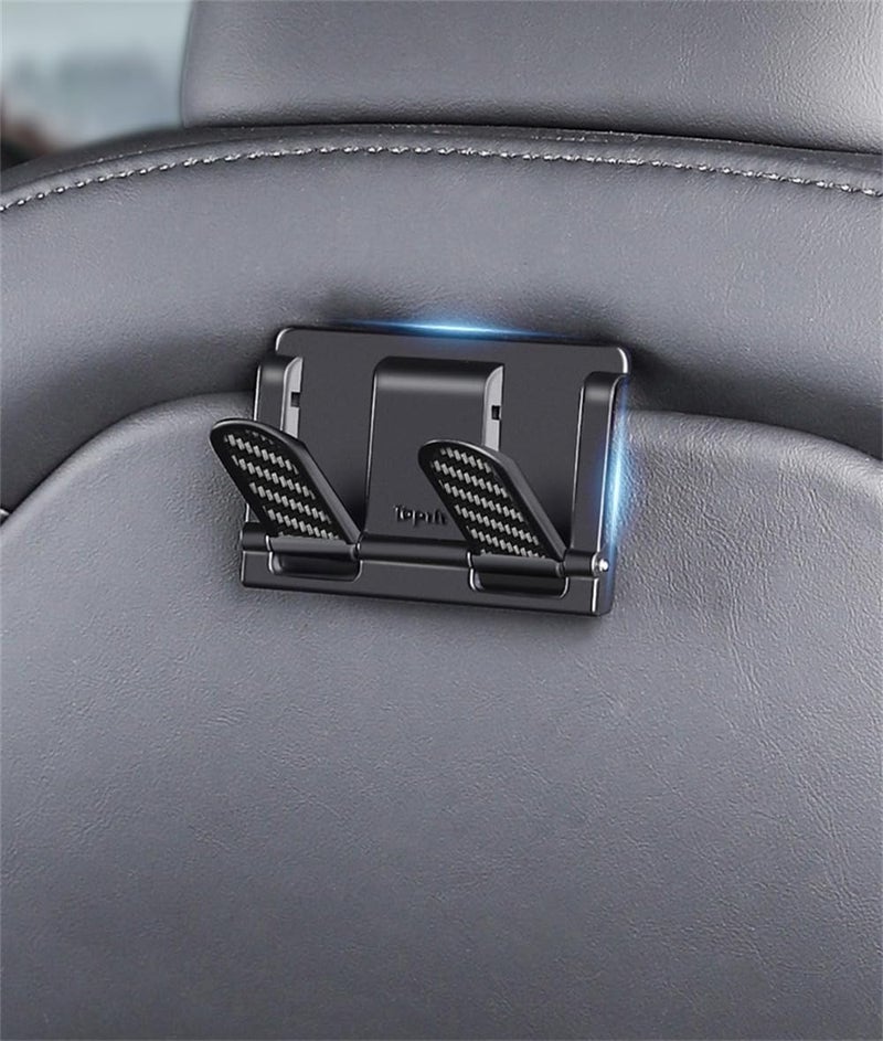 2Pcs Hooks for Tesla Model 3 & Model Y, Foldable Seat Back Headrest Hangers, Car Organizer for Purse, Groceries & Bags - Image 2