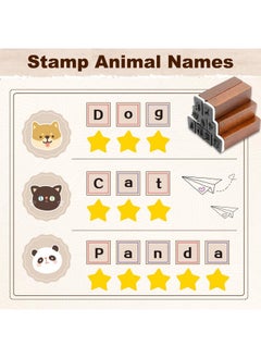 UCEC Letter Stamps 70Pcs Alphabet Stamps For Clay Wooden Rubber Letter Number And Symbol Stamp Set For Scrapbooking Supplies Diy Craft Card Making  - Image 4