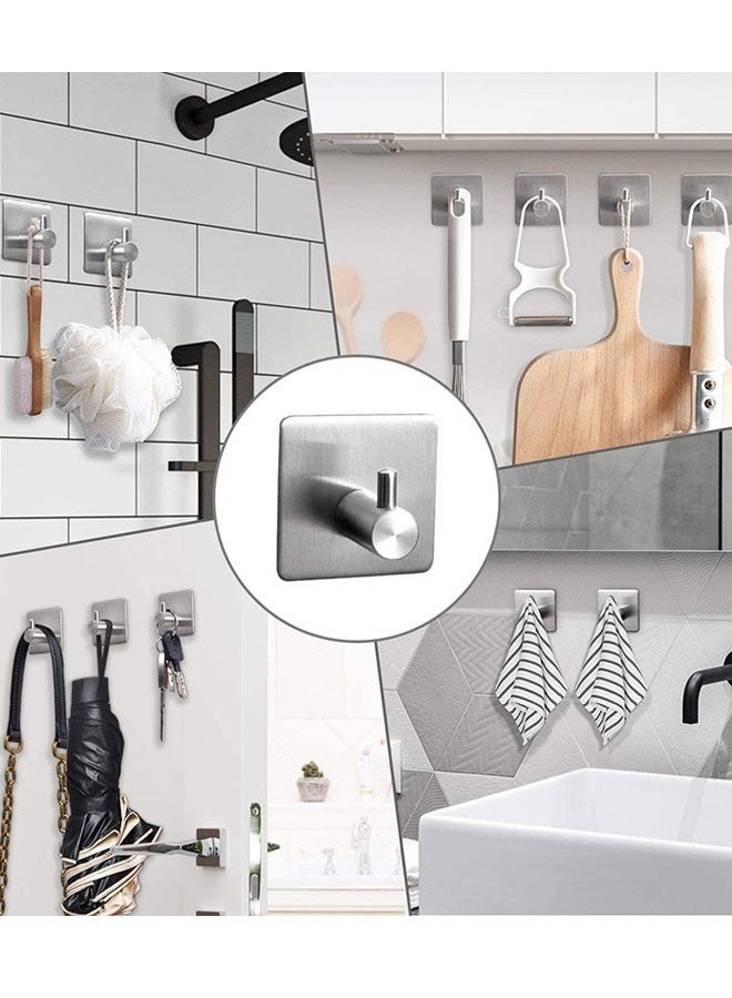 BOUND MOAT 5 Pieces Bathroom Hardware Set Include 16-Inch Bath Towel Bar,Toilet Paper Holder & 3 Packs Towel Hooks Stainless Steel Space Saving Towel Racks for Home,Bathroom, Kitchen (Silver )  - Image 2