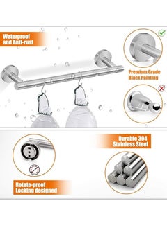 5 Pieces Bathroom Hardware Set Include 16-Inch Bath Towel Bar,Toilet Paper Holder & 3 Packs Towel Hooks Stainless Steel Space Saving Towel Racks for Home,Bathroom, Kitchen (Silver ) - pzsku/ZEB4B7CBE91F2795DEEFCZ/45/_/1734059097/538fe400-d578-40bb-be06-00dd0ee269cb