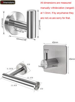 5 Pieces Bathroom Hardware Set Include 16-Inch Bath Towel Bar,Toilet Paper Holder & 3 Packs Towel Hooks Stainless Steel Space Saving Towel Racks for Home,Bathroom, Kitchen (Silver ) - pzsku/ZEB4B7CBE91F2795DEEFCZ/45/_/1734059107/340dc0fc-1662-4445-ab90-c39ae67d5eb0