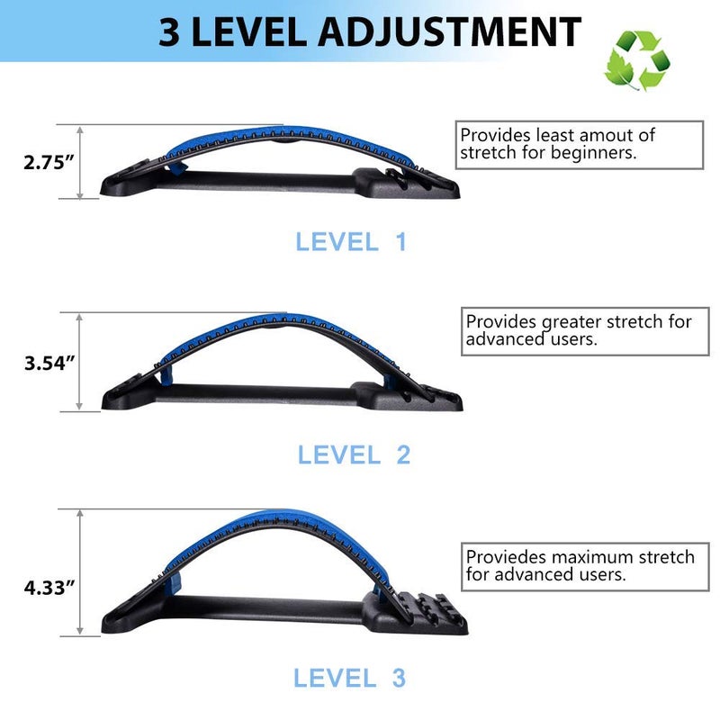 Tactine Back Stretcher Multi-Level Back Stretcher Back Pain Relief with Back Support Mate Magic Back Stretching Massage Posture Corrector Device (Multicolor) - Image 4