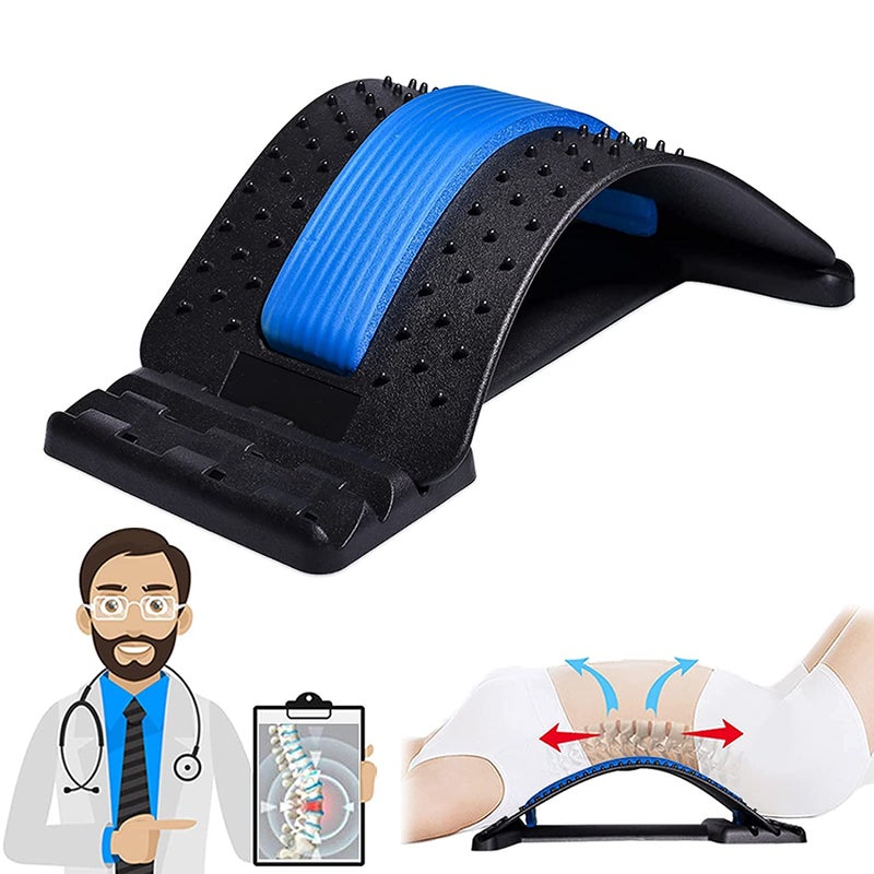 Tactine Back Stretcher Multi-Level Back Stretcher Back Pain Relief with Back Support Mate Magic Back Stretching Massage Posture Corrector Device (Multicolor) - Image 1